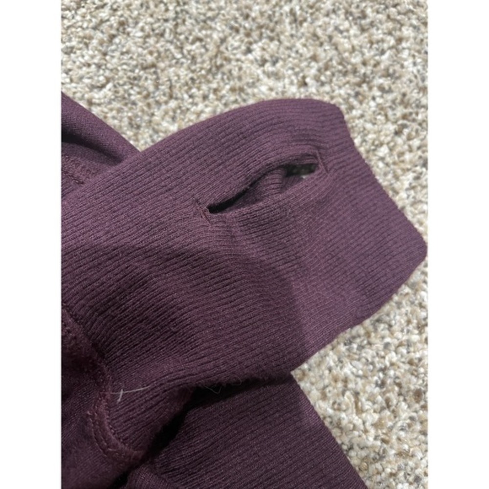 Athleta XS Purple Cardigan Sweater Open Front Thumbholes - Picture 4 of 9